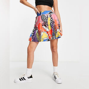 Adidas Originals x Rich Mnisi graphic print pleated tennis skirt in multi size S